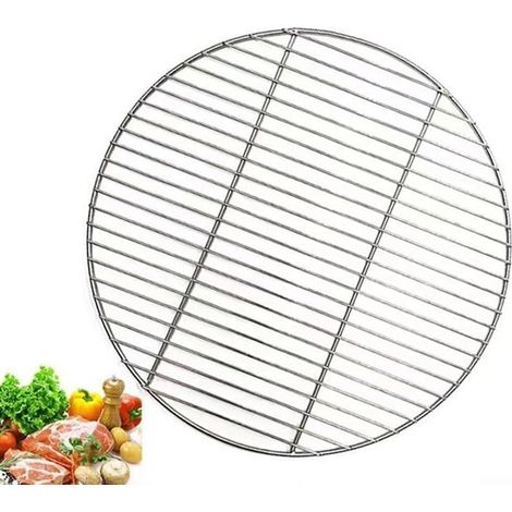 Grille de barbecue ronde de 30 cm en acier inoxydable - grille de cuisson robuste - adaptée aux grillades (1/5)