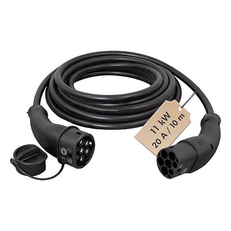 HARTING EVC0107 CÂBLE DE CHARGE DE VOITURE ÉLECTRIQUE TYPE 2 VERS TYPE 2 3 PHASES 20 A 11 KW 10 M CÂBLE CERTIFIÉ