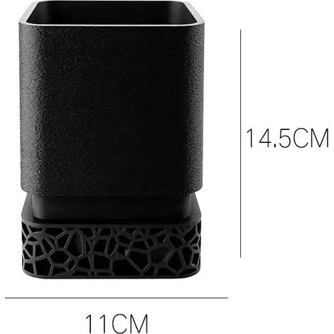 Pot de fleurs imprimé en 3D noir, vase de jardinage moderne et minimaliste pour plantes succulentes et cactus, décoration pour la maison ou le bureau (1/3)