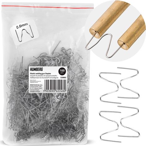Punti metallici per saldatrice per plastica, 100 pezzi, tipo B Humberg
