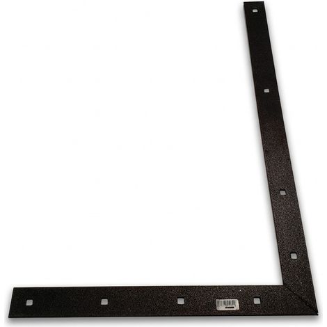 Penture d'angle en équerre – Métal noir finition granulée – 8 trous carrés pour vis Japy – Renfort pour volets et portails – Maisange (1/4)