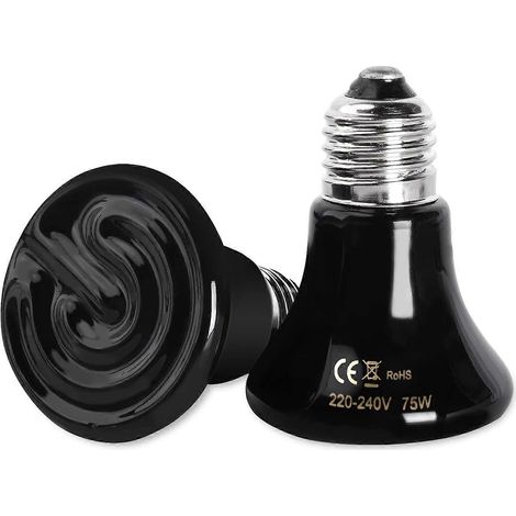 Lampe chauffante en céramique E27 75W pour poules, tortues et reptiles (2 pièces) (1/5)