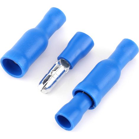 Connecteur électrique mâle femelle cosse à sertir pour fil auto - Lot de 2, bleu, 4,8 mm, pour voiture (1/4)