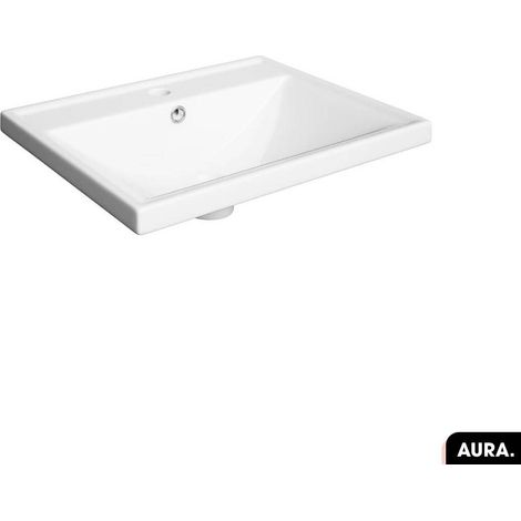 Vasque à encastrer avec siphon OFFERT AURA Blanc 62 × 5 × 41 (1/2)