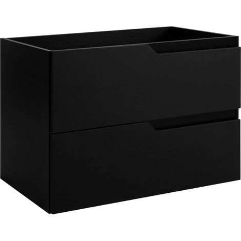 Waschtischunterschrank - 80 cm - Schwarz - Modernes Design - Minimalistisch und Praktisch