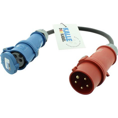 Kalle Adapterkabel CEE 400V 16A 2,5mm² auf CEE 230V IP44 0,5 Meter