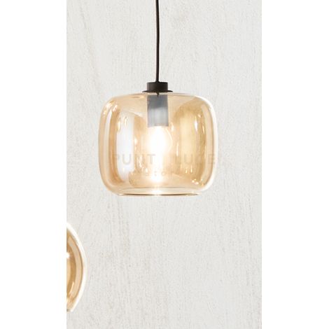 SOSPENSIONE VERVE-2 1 LUCE AMBRA ATTACCO E14 SENZA BASE D' ATTACCO D.20CM H.19CM