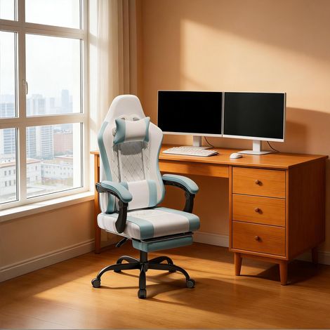 Bürostuhl ergonomisch mit Massagefunktion und Fußlehne OKMYHOME (1/5)