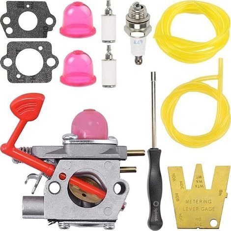 Carburateur WT-875 pour souffleur à gaz Poulan Pro BVM200C, BVM200VS, P200C, GBV325, P325, Craftsman 25cc 210 MPH, 200 MPH, McCulloch GBV325, MC200VS, M325, M320, Souffleur à gaz moteur 25cc, remplace (1/4)