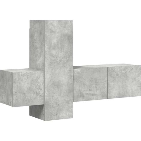 Maison Exclusive - Set di Mobili Porta TV 3 pz Grigio Cemento in Legno Multistrato (1/5)