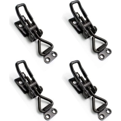 CCYKXA 4 Pcs Stainless Steel Toggle Latch, Metal Lever Latch, Metal Toggle Latch, Adjustable Toggle Clamp, Adjustable Toggle Clamps, Suitable for Cabinets, Doors, Suitcases