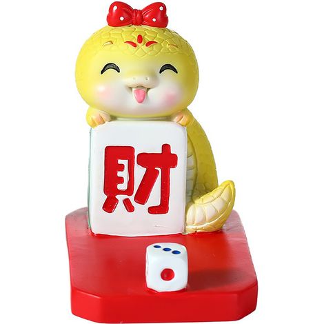 Support téléphone Snake Mahjong - Doré - Décor bureau créatif cadeau Nouvelle Année Snake (1/5)
