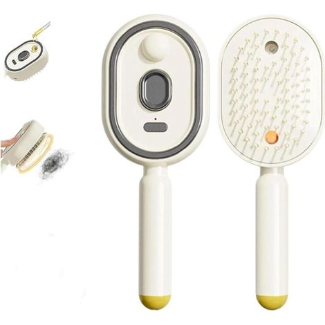 Peine de masaje eléctrico Irovami Beige con vaporizador, cuidado del cabello, luz roja, antiestático, autolimpiante. (1/5)