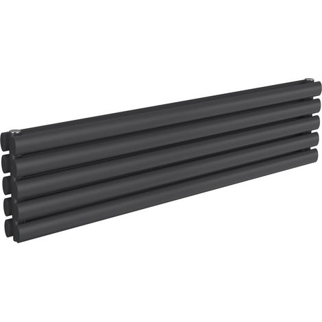 Reina Nevah Double Designer Horizontal Radiator 295mm H x 1200mm W Anthracite