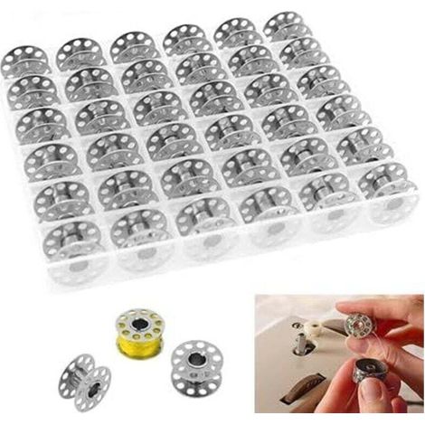 Lot de 36 bobines pour machine à coudre, accessoires de couture, bobines de fil souterrain en métal, pour machines à coudre artisanales (1/4)