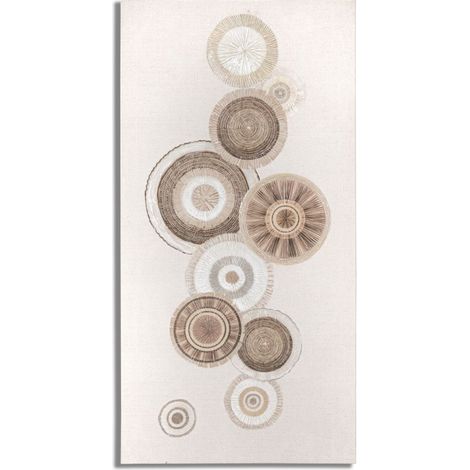 Dipinto su Tela Circly con Inserti 2 50x3,2x100 cm in Legno e Tessuto (1/5)