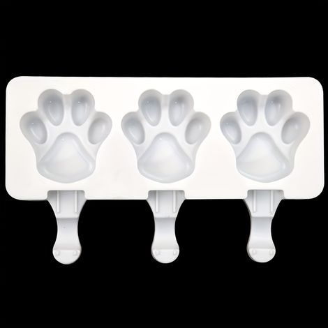 Moule pour glace en forme de patte de chat (2 pièces), moule à crème glacée en silicone, moule de cuisine DIY d'été, blanc (bâtonnet non inclus) (1/5)