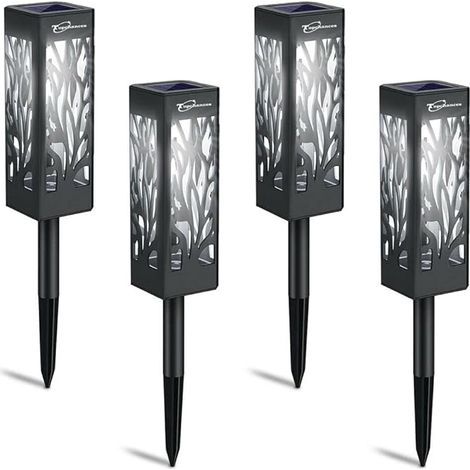 Set of 6 outdoor solar garden lights, batteries included, white light, waterproof. (1/5)