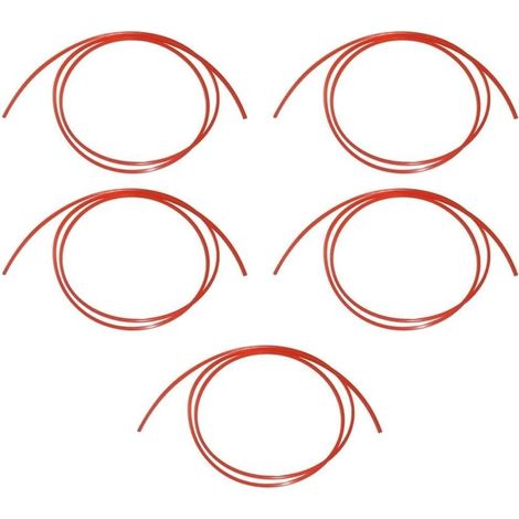 Set mit 5 runden Rasenmäherkopfkabeln, 2 m Länge, 4 mm Durchmesser, kompatibel mit verschiedenen Rasenmäherköpfen mit gebogenem und geradem Schaftsystem (1/5)
