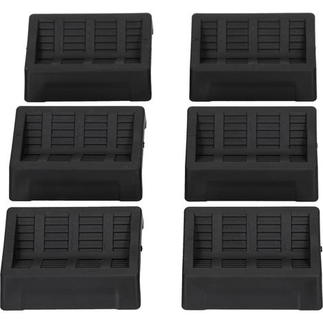 Bouchons de lit pour meubles, 6 pièces, roulettes en caoutchouc, sous-verres pour chaise, armoire, canapé, placard, noir