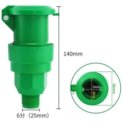 Ensemble de Prise d'Eau pour Jardin 6 Pouces - Corps de Vanne Entièrement Vert
