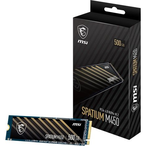 MSI Spatium M450 V1 SSD 500 GB PCIe 4.0 NVMe 1.4 M.2 2280 (3000/2000 MB/s) 3D NAND (1/5)