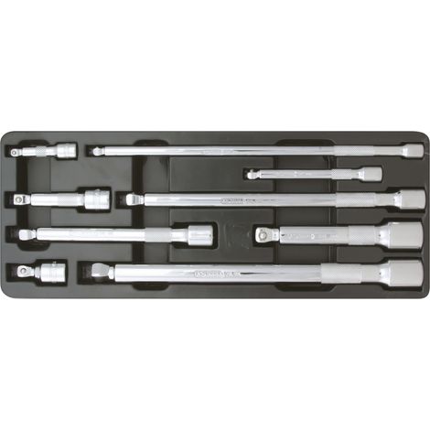 KS TOOLS  1/4"+3/8"+1/2"  CHROMEplus Juego  de extensiones  basculantes 9pzs.  - 918.0009 (1/3)