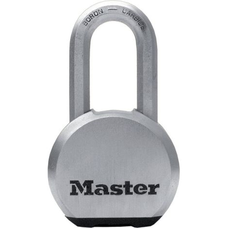Cadenas haute sécurité [A Clé] [Acier Inoxydable] [Anse Longue] [Extérieur] M830EURDLH idéal pour les espaces de rangement les Remises les Garages les Remorques Argent (1/4)