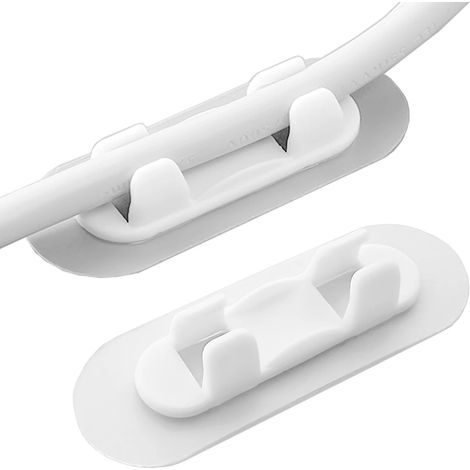 Attaches de câbles adhésives - Grande surface adhésive - Lot de 30 - Blanches - Attaches en plastique autocollantes pour fils/câbles, idéales pour la gestion des câbles à la maison ou au bureau (1/5)