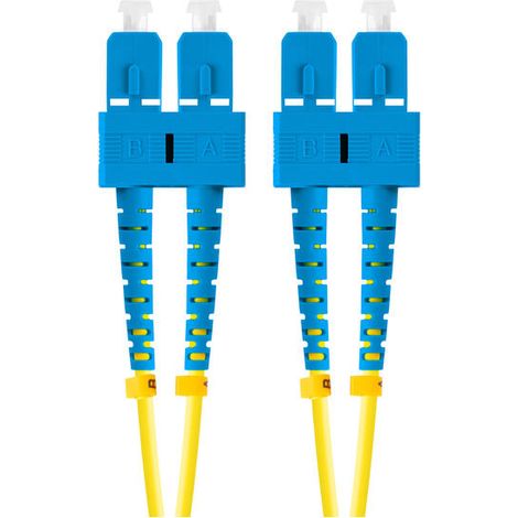 Cable de conexión de fibra óptica dúplex Lanberg SM SC/UPC-SC/UPC de 3,0 mm lszh G657A1 de 2 m, color amarillo (1/3)