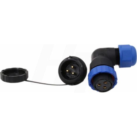 Connecteur mâle femelle SD20 à 3 broches à déconnexion rapide, étanche, à angle droit, prise de montage sur panneau, puissance 25 A, 14 AWG (1/5)