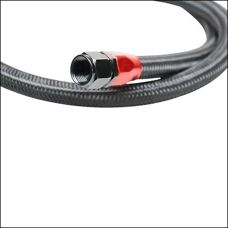 Automotive high-temperature resistant oil hose AN10-0°+0° 1M black nylon braided radiator cooling oil hose (1/4)
