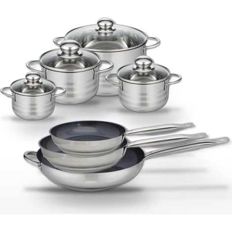 Lot 3 Poêles 24/28/32 cm Elo Profi Therm Platinum et 4 Faitouts Elo Brillant (1/5)