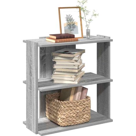 Bücherregal 3 Böden Grau Sonoma 60x30x60 cm Holzwerkstoff