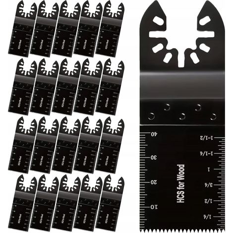 Rosfix MultiSaw 20 - Set di 20 lame HCS per utensili multifunzione Seghe a immersione oscillanti OIS Per legno, PVC, plastica