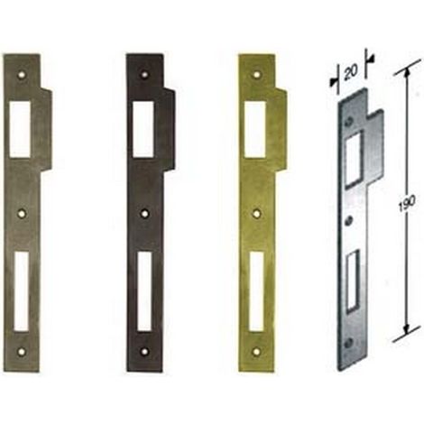 5PZ CONTROPIASTRA PER SERRATURA A BUSSOLA BORDO QUADRO - acciaio ottonato