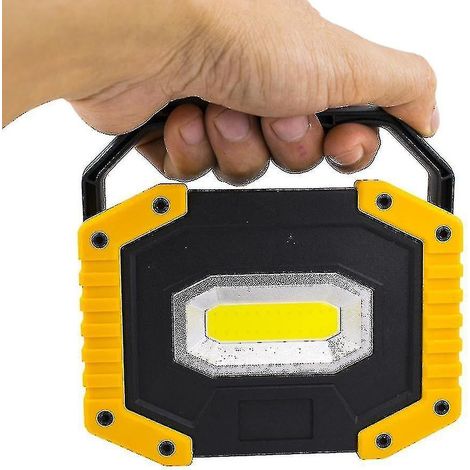 Lampe de travail LED rechargeable COB, lampe de travail portable alimentée par batterie, batterie externe intégrée (1/2)