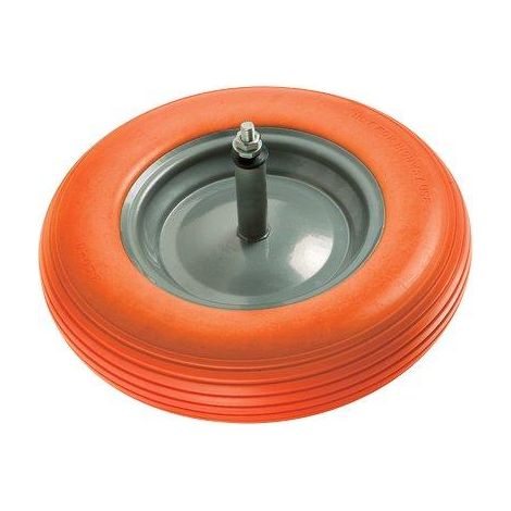 RUOTA PU ANTIFORO X CARRIOLA HAND - 3,50X8 DISCO METALLO ASSE MM 12X260- 1 kit