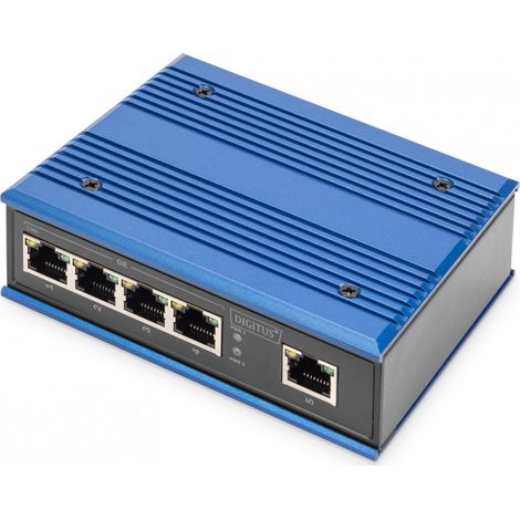 DIGITUS Industrieller 5-Port Gigabit Switch DIN rail erweiterter temperature Bereich (DN-651118)
