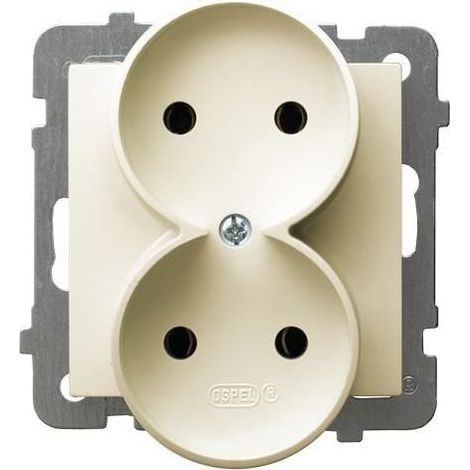 AS Doppelsteckdose b/u ecru GP-2GR/m/27