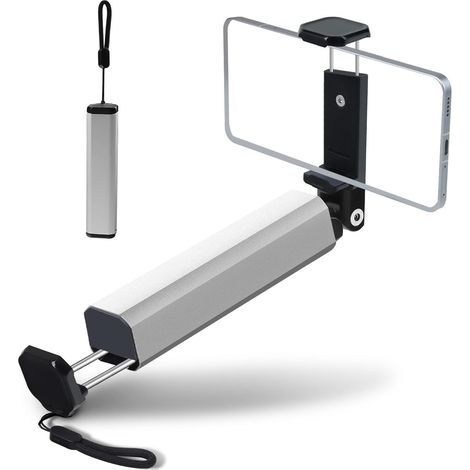 Foldable Airplane Phone Holder, Aluminum Travel Holder, 360° Rotating, Mini Size, Hands-Free Tablet Stand, Travel Accessories, Silver (1/4)