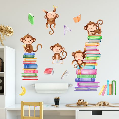 Autocollants Muraux Singe Autocollant Mural Enfants Animaux Décorat (1/5)