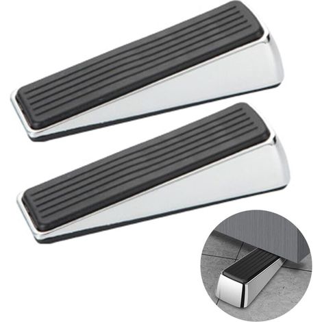 Lntyq 2 PCS Arrêts Cale De Porte, Cale de Porte Robuste, Cale De Porte Sol, Stopper Cales Portes, Cale Stop Sol Door, pour Patio Extérieur, Maisons, Ecoles, Bureaux, Garage Noir (1/5)