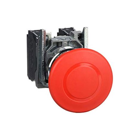Schneider Electric XB4BT845 Pulsante a fungo Anello frontale in metallo, con interruttore di emergenza, rotondo, azzera (1/4)