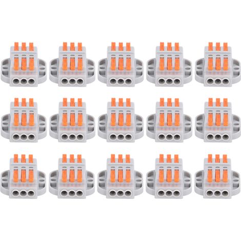 15 connecteurs rapides enfichables fixes, traitement électroplaqué, propriétés ignifuges, lot de 15 pièces (1/5)
