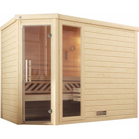 Massivholz-Sauna TURKU 3 GTF, Kompakt, 9,0 kW