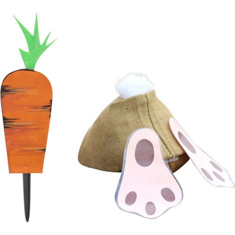 Décoration de jardin Pâques : panneaux extérieurs drôles lapin carotte pour fête (1/4)