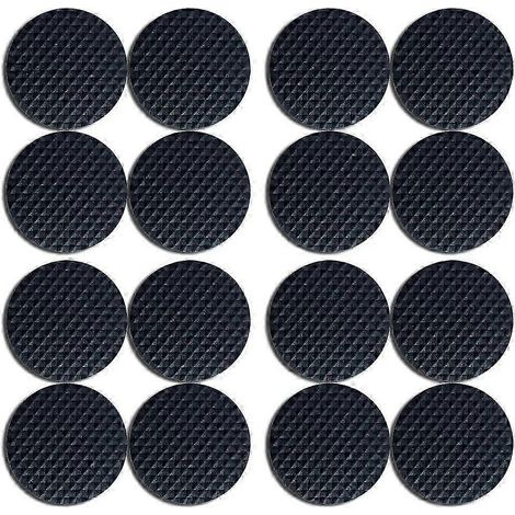 Lot de 16 patins ronds en feutre noir de 38 mm de diamètre et 4 mm d'épaisseur, auto-adhésifs : protègent les sols des rayures. (1/2)