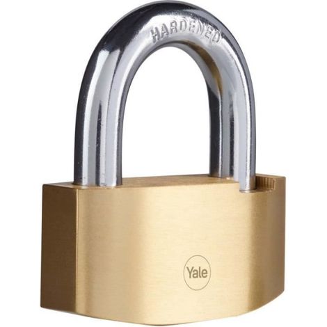 Cadenas de sécurité Hammer - YALE - Y2B/80/138/1 - Laiton 80 mm - Anse acier cémenté - 3 clés (1/5)