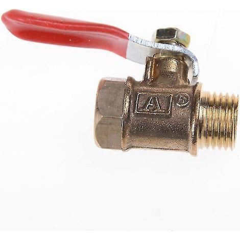 Vanne à bille à passage intégral pour conduite de gaz - Vanne d'arrêt en ligne en laiton 1/4" mâle/femelle (1/4)
